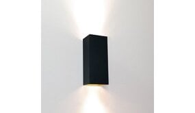 LED Wandlamp Up Down - Zwart Goud  DANTE2 - 2-Lichts - 2x GU10 fitting - excl. lichtbron
