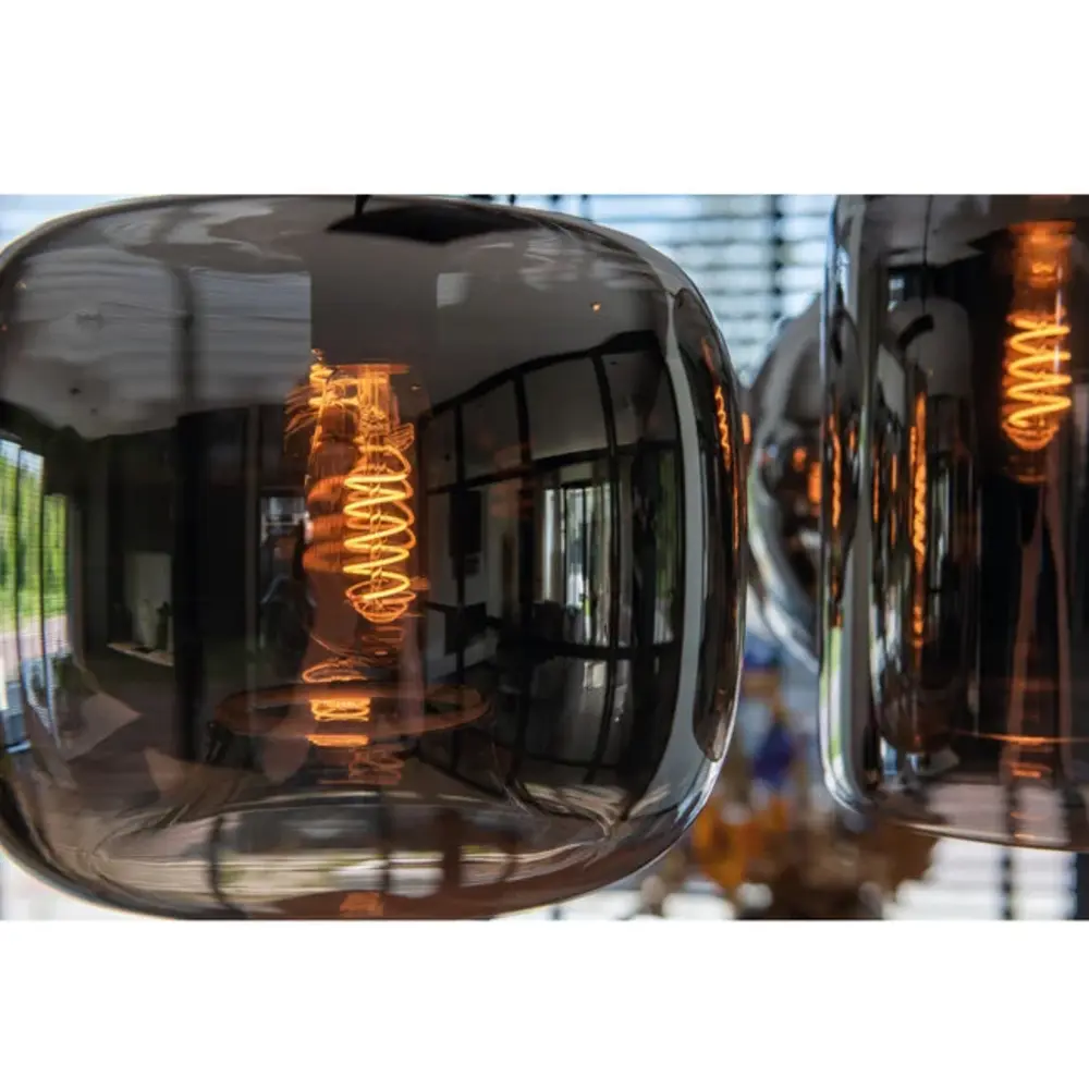 Artdelight Glas Preston 24cm Titan - E27 Kap | Spiegelend Rookglas Artdelight Glas Preston 24cm Titan - E27 Kap | Spiegelend Rookglas