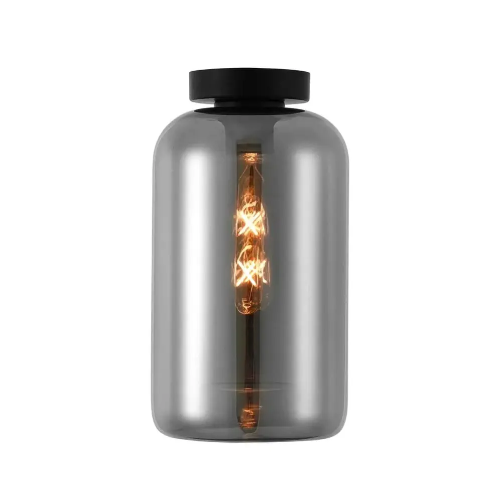 Glas Titan Botany 17,5cm- E27 Kap | Spiegelend Rookglas