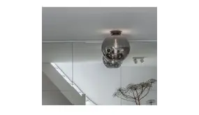 Artdelight Plafondlamp Marino 25cm Titan: Stijlvol Spiegelend Rookglas