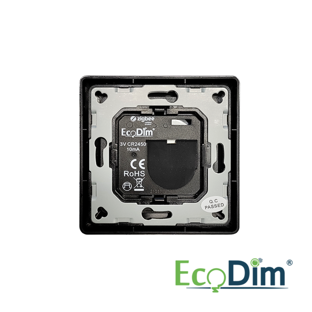 Ecodim Zigbee 3.0 Draadloze schakelaar - Mat Zwart | 4 Groepen - Kenitische - Scene Schakeling met 4 tasten - Batterij- en Bedradingsvrij