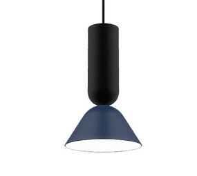 Intra Lighting voor de zakelijke markt: Exclusieve verlichting voor de architect LED Hanglamp - Zoe Z5 - 12-5W 1150-540Lm - 2700K 927 Warm Wit | Multi Lumen Switch - Mat twilight Blauw Zwart