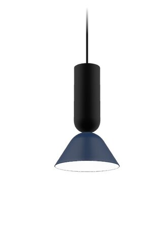 Intralight LED Hanglamp - Zoe Z5 - 12-5W 1150-540Lm - 2700K 927 Warm Wit | Multi Lumen Switch - Mat twilight Blauw Zwart