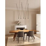 LED Hanglamp Modern Rond Punto ALU - Mat Zwart - 24.3W 1645Lm - 3000K 930 Warm Wit |  5- Lichts