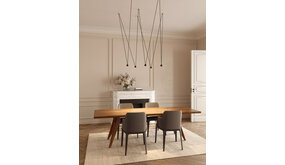 Leds-C4 LED Hanglamp Modern Rond Punto ALU - Mat Zwart - 24.3W 1645Lm - 3000K 930 Warm Wit |  5- Lichts