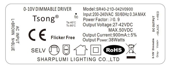 LCB LED Dimbare LED Driver - 38W 30-42V 900mA - 1-10V LCB LED Dimbare LED Driver - 38W 30-42V 900mA - 1-10V