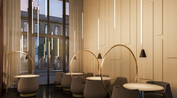 Intra Lighting voor de zakelijke markt: Exclusieve verlichting voor de architect LED Design Hanglamp Tube 24V - 1260MM - 23W 1600Lm - 2700K 927 Extra Warm Wit - 3 Meter Pendel mat zwart