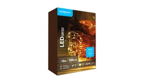 Kerstverlichting lichtsnoer - 10 meter 100leds - 2700K warm wit licht - 3x AA batterij