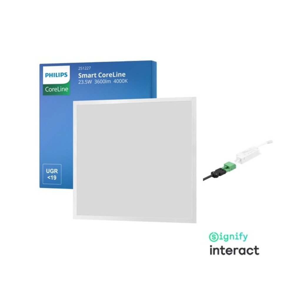 Philips LED Verlichting | Officieel distributeur Interact Dimbaar LED Paneel 23.5W 3600Lm - 4000K 840 Koel Wit | 60X60cm - UGR19 Prisma - Smart interact series