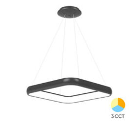 Braytron LED Hanglamp Bella Ring - 46W 4260lm - 580x580mm - CCT 3000K/4000K/6000K - Mat zwart - B