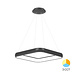 Braytron LED Hanglamp Bella Ring - 46W 4260lm - 580x580mm - CCT 3000K/4000K/6000K - Mat zwart - B
