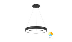 Braytron LED Hanglamp Bella Ring - 46W 4260lm - Ø580mm - CCT 3000K/4000K/6000K - Mat zwart - B