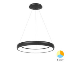 Braytron LED Hanglamp Bella Ring - 46W 4260lm - Ø580mm - CCT 3000K/4000K/6000K - Mat zwart - B