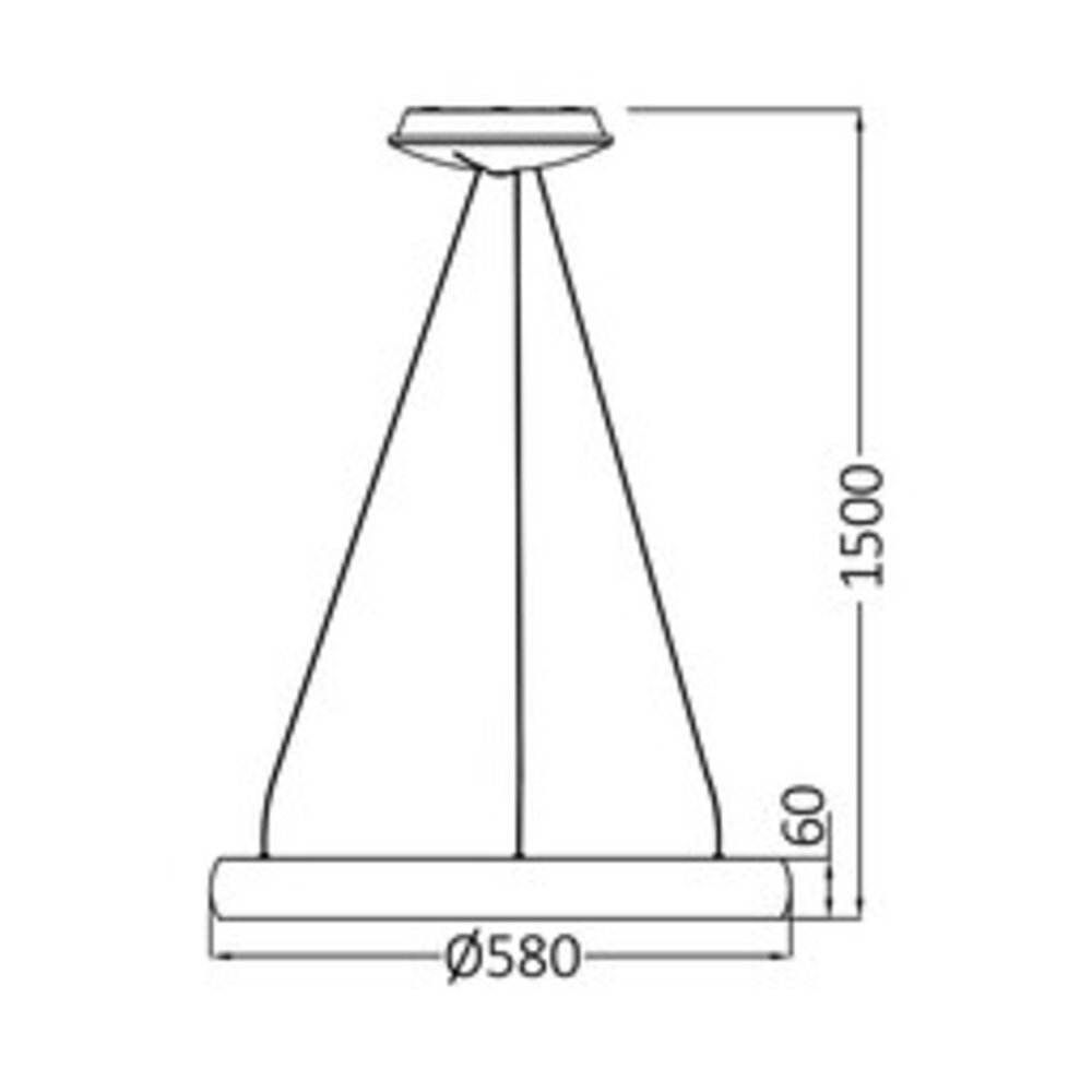 Braytron LED Hanglamp Bella Ring - 46W 4260lm - Ø580mm - CCT 3000K/4000K/6000K - Mat zwart - B