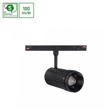 Spectrum voor de installateur LED Railspot 48V Zwart - Shift - 12W 800Lm   - 3000K 930 Warm Wit | Mechanical Zoom 15-40D
