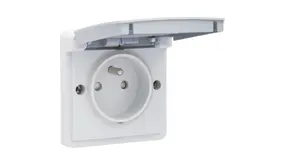 Niko stopcontact met penaarde en klapdeksel - New hydro grijs (700-36600)