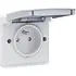 stopcontact met penaarde en klapdeksel - New hydro grijs (700-36600)