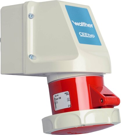 Industrieel Stopcontact 16A - IP67 - WCD Grijs - Rood | 5 Pins - 5*400V