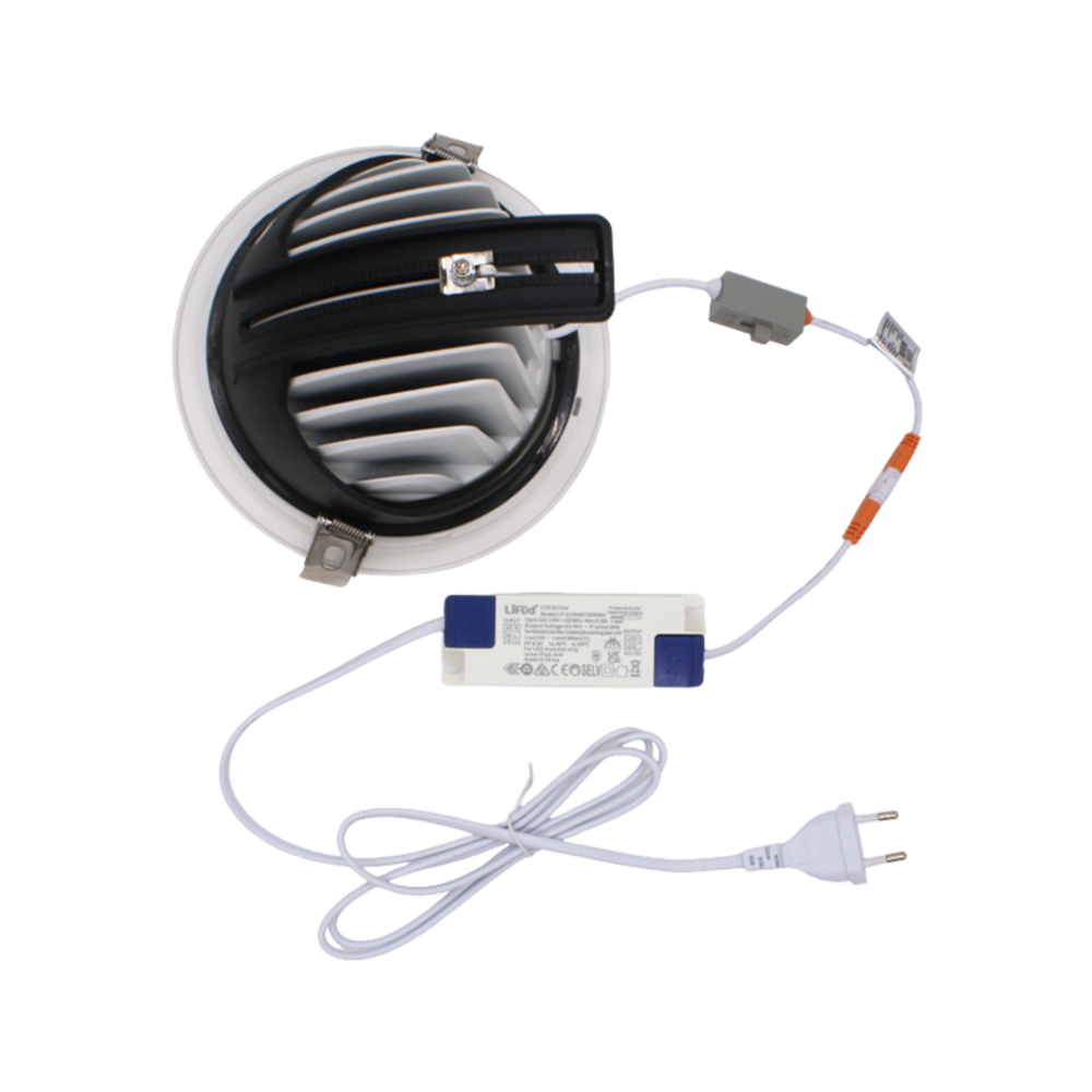 LCB LED Europe  Bananenspot - Kantelbare Downlight - 15W - 117 lumen p/w - CCT 2700K - 3000K - 4000K - 3 Jaar Garantie