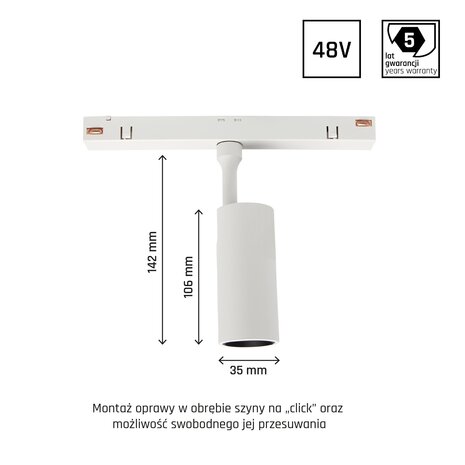 Spectrum voor de installateur: Betaalbare kwaliteit en veelzijdige LED-oplossingen Dimbare  LED Railspot 48V Wit - Mini - 6W 500Lm | Tunable White 2700-6500K | Zigbee 3.0 - Shift Magnetisch