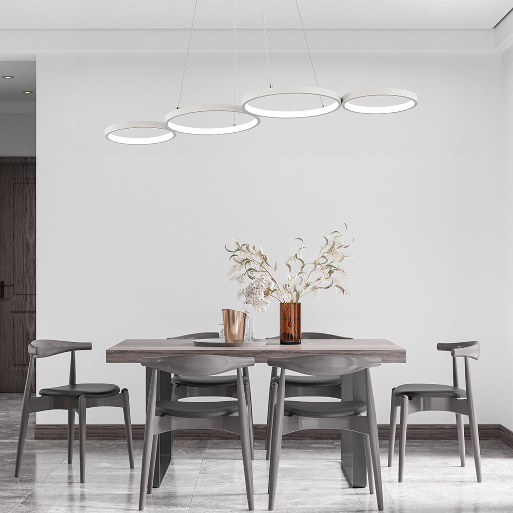 Braytron LED Hanglamp Rings - 60W DIM 6050lm - CCT 3000K/4000K/6000K - Wit - incl. afstandsbediening Braytron LED Hanglamp Rings - 60W DIM 6050lm - CCT 3000K/4000K/6000K - Wit - incl. afstandsbediening