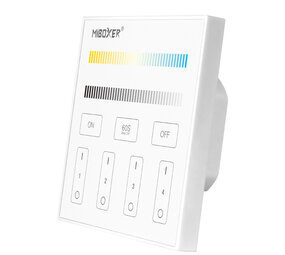 Mi-Light LED Wand Inbouw bediening Miboxer - TW Tunable White Dual White - Wit Opbouw 86x86MM - 4 zones | RF 2.4Ghz - Lichtkleur bedienbaar en Dimbaar | 220V