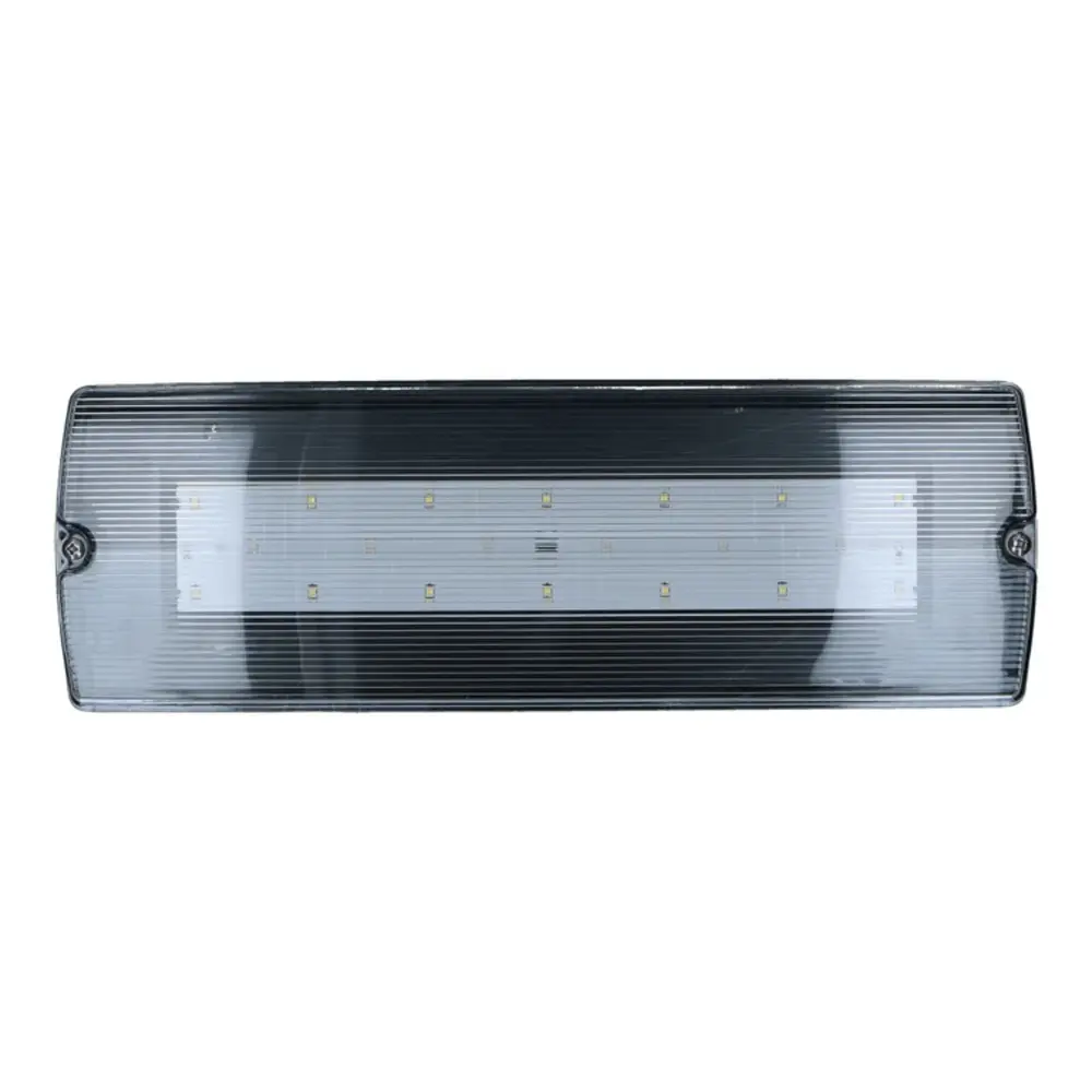 LCB LED Europe  LED Noodverlichting Portiek armatuur IP65 - 4W 280Lm - Zelftest functie | Zwart - Wand/ Plafond montage - incl. Pictogrammen