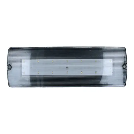 LCB LED Europe  LED Noodverlichting Portiek armatuur IP65 - 4W 280Lm - Zelftest functie | Zwart - Wand/ Plafond montage - incl. Pictogrammen