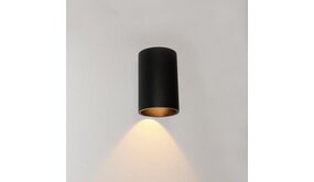 Artdelight Dimbare LED Wandlamp IP65 - Downlighter Rond - Brody1 Zwart - 4W 360Lm - 2700K 927 Warm Wit | TRIAC Dim