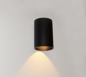 Artdelight Dimbare LED Wandlamp IP65 - Downlighter Rond - Brody1 Zwart - 4W 360Lm - 2700K 927 Warm Wit | TRIAC Dim