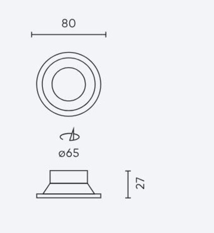 Aigostar LED Inbouwspot - Zaagmaat 65mm - Buitenmaat 80mm - Wit - Aluminium - excl. Lichtbron