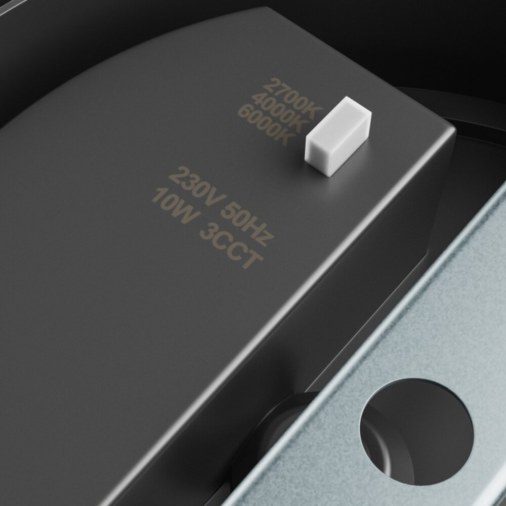 Spectrum voor de installateur LED Wandlamp Verto Round Cup – 10W – CCT 2700K/4000K/6000K – 230V – IP65 – 120 lm/W – Zwart – Opbouwmontage – 2 Jaar Garantie