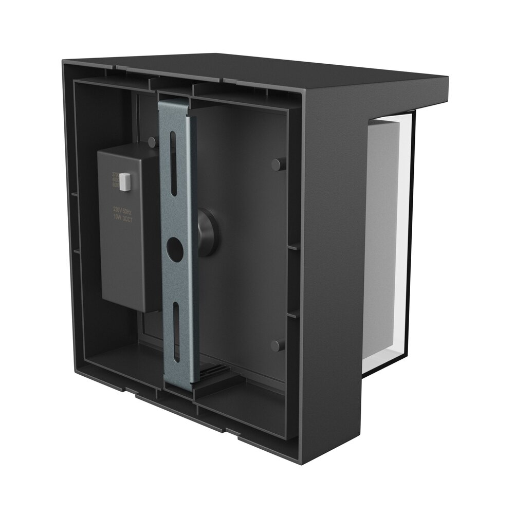 Spectrum voor de installateur LED Wandlamp Verto Square Edge – 10W – 1200 Lumen – CCT 2700K/4000K/6000K – 230V – IP65 – 120 lm/W – 160/120° Bundel – Zwart – Opbouwmontage – 2 Jaar Garantie