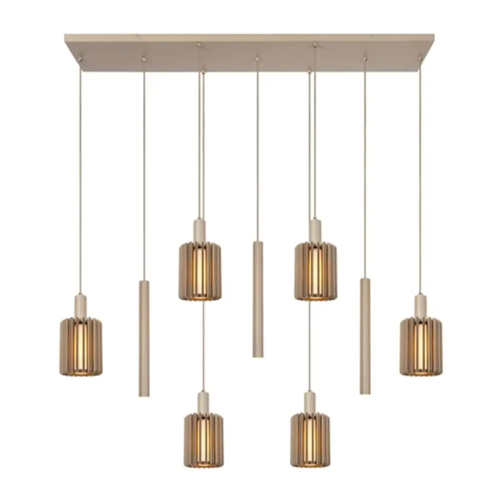 Lucide Lucide LAMBRES – Hanglamp – 6xE27 – Rechthoek – Taupe – Aluminium – In Hoogte Verstelbaar 50–180 cm – Dimbaar – 2 Jaar Garantie Lucide Lucide LAMBRES – Hanglamp – 6xE27 – Rechthoek – Taupe – Aluminium – In Hoogte Verstelbaar 50–180 cm – Dimbaar – 2 Jaar Garantie