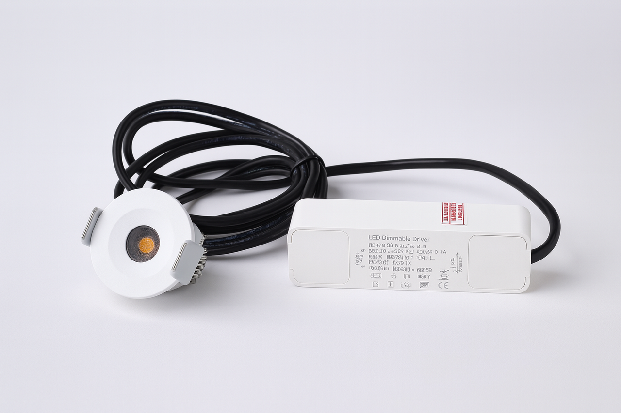 LCB LED Europe  Dimbare LED Inbouwspot IP65 - 42MM Wit - Nis Veranda mini - 3W 240Lm - 2700K 927 Warm Wit | TRIAC DIM - Zaagmaat 28MM