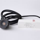 LCB LED Europe  Dimbare LED Inbouwspot IP65 - 42MM Zwart - Nis Veranda mini - 3W 240Lm - 2700K 927 Warm Wit | TRIAC DIM - Zaagmaat 28MM