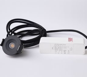 LCB LED Europe  Dimbare LED Inbouwspot IP65 - 42MM Zwart - Nis Veranda mini - 3W 240Lm - 2700K 927 Warm Wit | TRIAC DIM - Zaagmaat 28MM