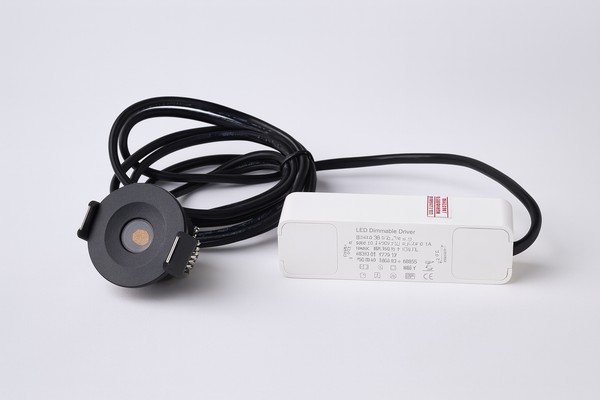 LCB LED Europe  Dimbare LED Inbouwspot IP65 - 42MM Zwart - Nis Veranda mini - 3W 240Lm - 2700K 927 Warm Wit | TRIAC DIM - Zaagmaat 28MM