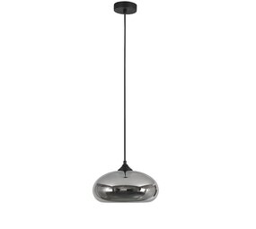 Artdelight LED Hanglamp Pendel E27 - PARADISE Titan Smoked Spiegelglas - 1-Lichts - 28x14cm | E27 Fitting - HL PARADISE TI