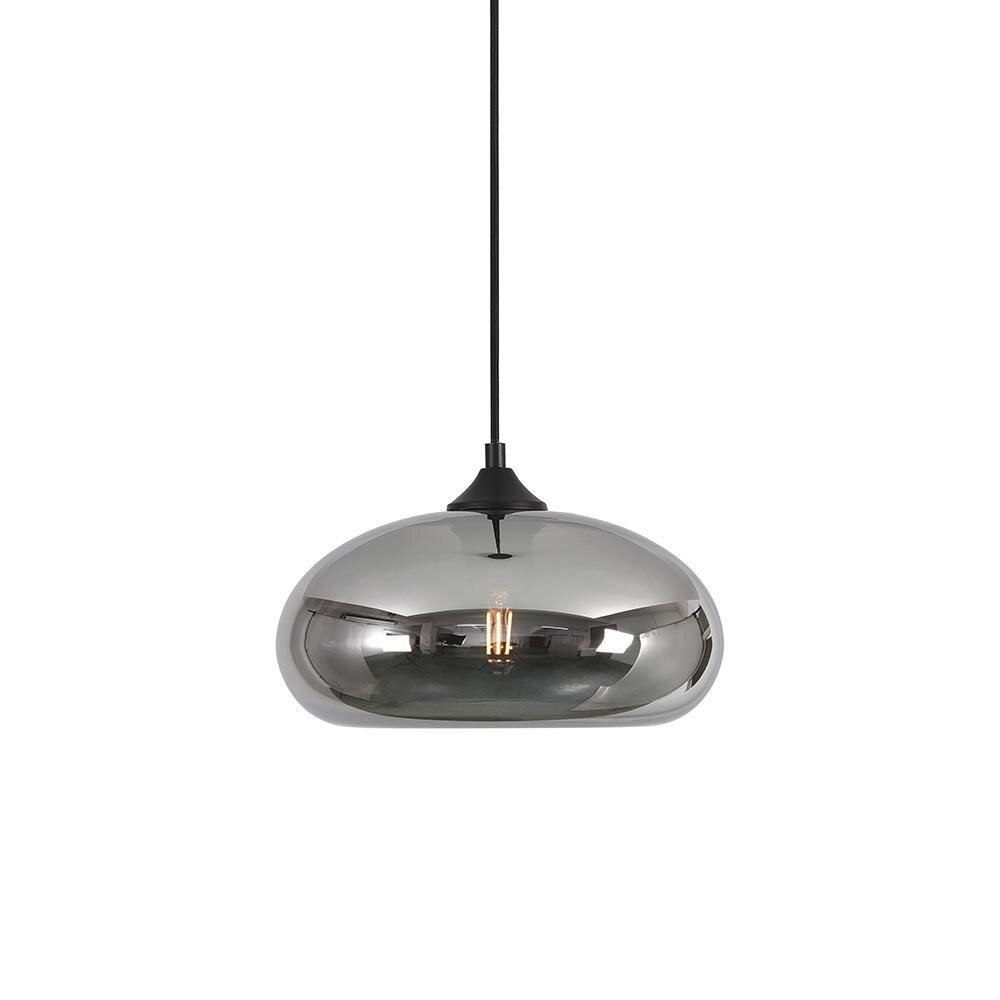 Artdelight LED Hanglamp Pendel E27 - PARADISE Titan Smoked Spiegelglas - 1-Lichts - 28x14cm | E27 Fitting - HL PARADISE TI