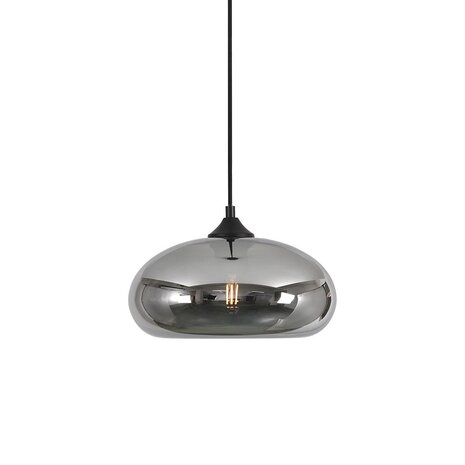 Artdelight LED Hanglamp Pendel E27 - PARADISE Titan Smoked Spiegelglas - 1-Lichts - 28x14cm | E27 Fitting - HL PARADISE TI