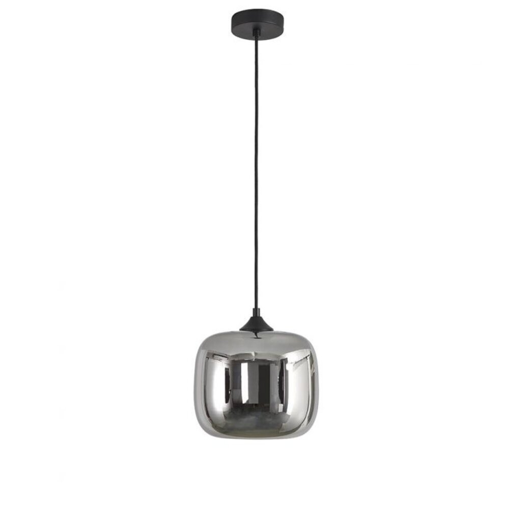 Artdelight LED Hanglamp Pendel E27 - Preston Titan Smoked Spiegelglas - 1-Lichts - 28x20cm | E27 Fitting - HL PRESTON-28 TI