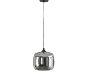 Artdelight LED Hanglamp Pendel E27 - Preston Titan Smoked Spiegelglas - 1-Lichts - 28x20cm | E27 Fitting - HL PRESTON-28 TI