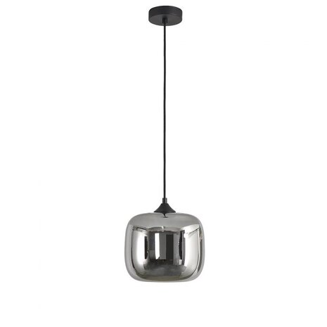 Artdelight LED Hanglamp Pendel E27 - Preston Titan Smoked Spiegelglas - 1-Lichts - 28x20cm | E27 Fitting - HL PRESTON-28 TI