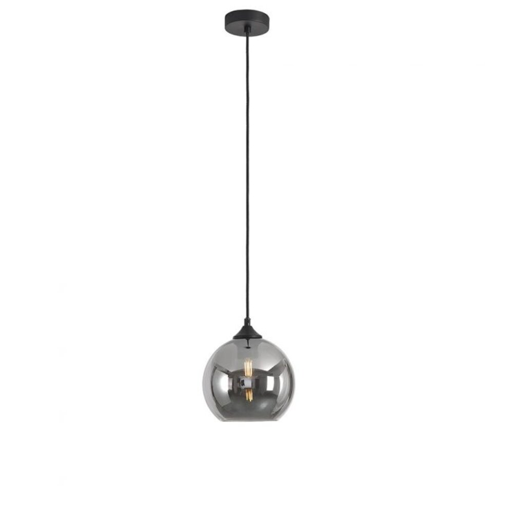 LED Hanglamp Pendel E27 - Marino Titan Smoked Spiegelglas - 1-Lichts - 25x23cm | E27 Fitting - HL MARINO-25 T
