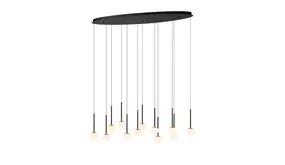 Lucide Dimbare LED Hanglamp Calina - Donker brons 12-Lichts - 84W 8400Lm – CCT 2200K/3300K Color Switch | TRIAC DIM - Koffie Lucide Dimbare LED Hanglamp Calina - Donker brons 12-Lichts - 84W 8400Lm – CCT 2200K/3300K Color Switch | TRIAC DIM - Koffie