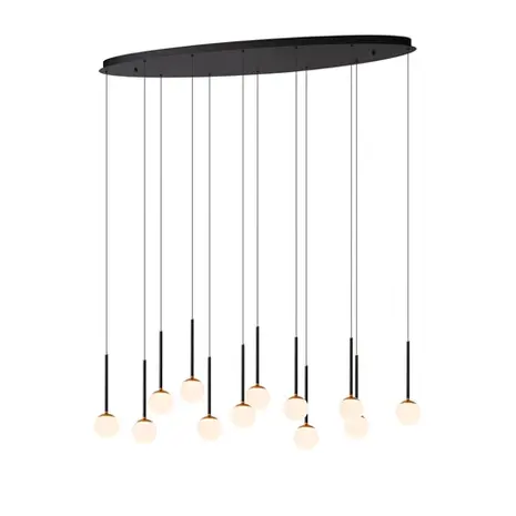 Lucide Dimbare LED Hanglamp Calina - Donker brons 12-Lichts - 84W 8400Lm – CCT 2200K/3300K Color Switch | TRIAC DIM - Koffie Lucide Dimbare LED Hanglamp Calina - Donker brons 12-Lichts - 84W 8400Lm – CCT 2200K/3300K Color Switch | TRIAC DIM - Koffie