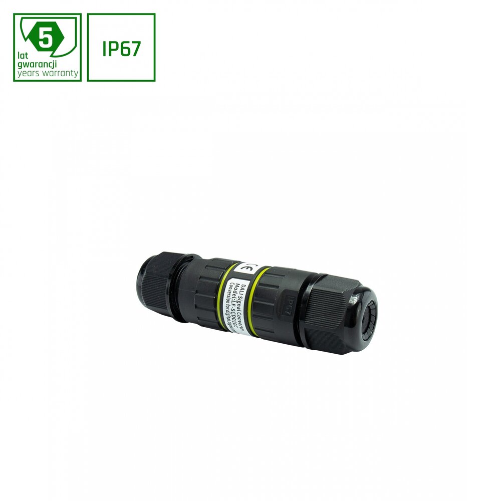 Spectrum voor de installateur: Betaalbare kwaliteit en veelzijdige LED-oplossingen Waterdichte DALI Converter - Kabelverbinder IP67 - PRO LINE - Zwart  |  2-polig - Geschikt voor DALI-2