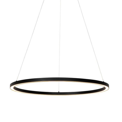 DALI Hanglamp Ringlamp XL - 200CM - ALU Mat Zwart - 1-Lichts Down - 2700K 927 | 24V - DALI2 Dimbaar 2000x60x40MM - Pendel 2000MM