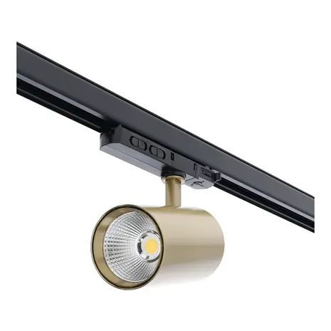 LCB LED Europe  Dimbare 3-Fase Railspot - Goud Messing - 30-10W 2700-900Lm  | TRIAC DIM - 2700K/3000K/4000K Multi Color & Lumen Switch